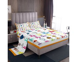 Lakenset Kinderen - Beddengoed Set - Leren Slapen - Educatief Ontwerp - Eenpersoons - Veelkleurig