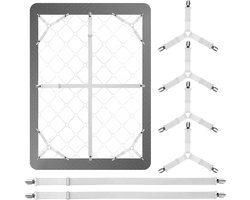Lakenspanners Set - 6 Stuks - Overtrekspanners - Dekbedclips - Dekbed klemmen - Stevige klemmen - Verstelbaar - voor Matrassen Pad Covers Sofa Kussen Tafelkleed - Wit