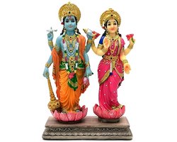 Lakshmi Narayan Beeld - 8.8 inch Laxmi Narayan Sculptuur voor Diwali en Thuisdecoratie