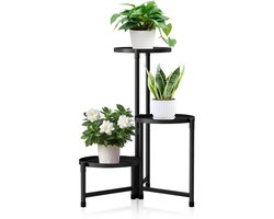 lalago Flower Rack with 3 Shelves, Metal Side Table for Flower Pots, with 3 Shelves, for Balcony, Garden, Living Room, Bedroom, Study