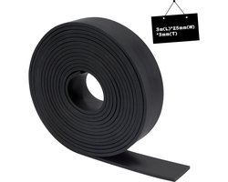 LALAGO Rubber Roller, 25mm (W) x 3mm (D) x 3m (L), Rubber Sheet, Neoprene Film, Anti-Vibration Rubber Mats, Non-Slip Rubber Rolls, Soundproofing Rubber Strips