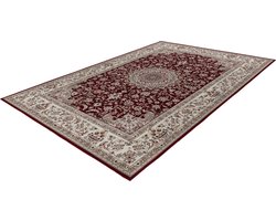 Lalee Dunya klassieke vloerkleed digitaal geprint karpet perziche motief laagpolige tapijt antislip rug wasbaar 120x170 cm rood