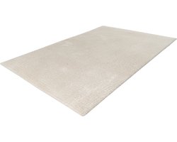 Lalee Glamour - hoog polig vloerkleed - Velours - Velvet - Recycled karpet fraai tapis - effen tapijt maat 160x230 ivoor gebroken wit creme