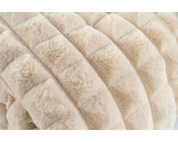 Lalee Harmony Fleece deken plaid zacht blokjes 3d furr bont plaid 150x200cm Beige