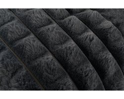 Lalee Harmony Fleece deken plaid zacht blokjes 3d furr bont plaid 150x200cm Grafiet antraciet grijs