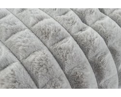 Lalee Harmony Fleece deken plaid zacht blokjes 3d furr bont plaid 150x200cm zilver grijs