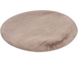 Lalee Heaven - Ronde Vloerkleed - Tapijt – Karpet - Hoogpolig - Superzacht -comfy Fluffy - rabbit fur- 200x200 cm Rond light Taupe