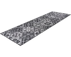 Lalee Luna keuken loper met antislip rug keuken tapijt wasmachine wasbaar 60x180 cm grijs zilver KITCHEN