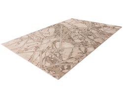 Lalee Marmaris Vloerkleed - Tapijt - Loper - Beige - Superzacht met 3D-effect - Luxe Marmerlook en Betonlook
