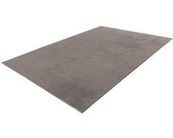 Lalee Vloerkleed - Tapijt - Effen - Grijs - Zacht en Comfortabel - Antislip-onderzijde - Wasmachinebestendig