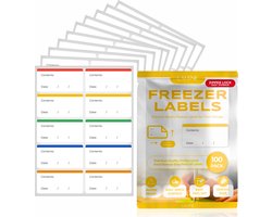 LALENE® 100 Stuks Beschrijfbare Diepvriesetiketten - Diepvries Stickers 6 x 3 cm - Houdbaarheidsetiketten - Gemakkelijk Beschrijfbaar - Stevige Lijm - Multi Kleuren