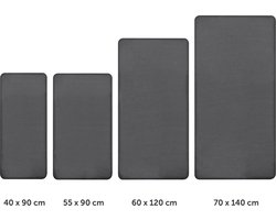 Laleni Jersey Baby/Kind Hoeslaken - Actief Ademend - Oeko-Tex Certificeerd - Babybed, Wieg, Kinderbed 100 x 100 x 10cm, antraciet, vierkant