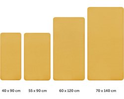 Laleni Jersey Baby/Kind Hoeslaken - Actief Ademend - Oeko-Tex Certificeerd - Babybed, Wieg, Kinderbed 100 x 100 x 10cm, pittige mosterd, vierkant, set van 2