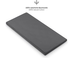 Laleni Jersey Baby/Kind Hoeslaken - Actief Ademend - Oeko-Tex Certificeerd - Babybed, Wieg, Kinderbed 100 x 115 x 10cm, antraciet, zeshoek