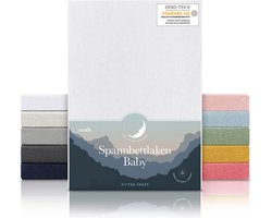 Laleni Jersey Baby/Kind Hoeslaken - Actief Ademend - Oeko-Tex Certificeerd - Babybed, Wieg, Kinderbed 55 x 90 x 10cm, wit, set van 2