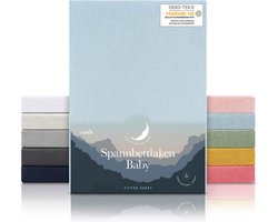 Laleni Jersey Baby/Kind Hoeslaken - Actief Ademend - Oeko-Tex Certificeerd - Babybed, Wieg, Kinderbed 60-70 x 120-140 x 15cm, lichtblauw