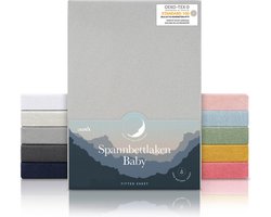 Laleni Jersey Baby/Kind Hoeslaken - Actief Ademend - Oeko-Tex Certificeerd - Babybed, Wieg, Kinderbed 60-70 x 120-140 x 15cm, maanlichtgrijs