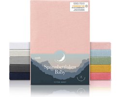 Laleni Jersey Baby/Kind Hoeslaken - Actief Ademend - Oeko-Tex Certificeerd - Babybed, Wieg, Kinderbed 60-70 x 120-140 x 15cm, rose