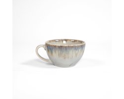L’AMAR Goby - Handgemaakt Porselein Servies - Thee-/Koffiekopjes 180 cl met Schoteltjes - Set van 6 stuks