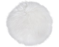 Lambskin Seat Artificial - Artificial lambskin in ivory Ø35 cm