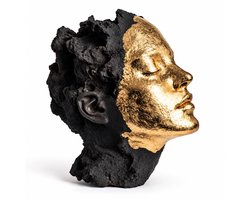 Lammendam Studio GILDED – Luxe Decoratief Beeld – Modern Sculptuur – Abstracte Woondecoratie – Zwart/Goud – 30 cm