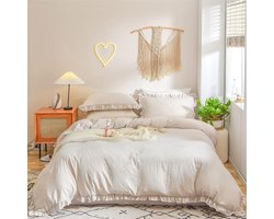 La'Moussawi ® Beddengoed Set Met Romantische Ruches En Plissé Design Voor Een Elegante Slaapkamerervaring