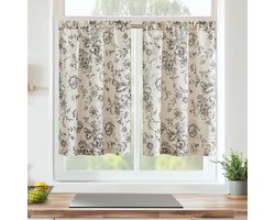 La'Moussawi ® Charmante Korte Gordijnen met Bloemenpatroon voor Diverse Ruimtes in Huis