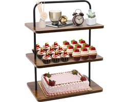 La'Moussawi ® Elegante Houten Etagère met Drie Niveaus voor Feestelijke Gelegenheden en Dagelijks Gebruik