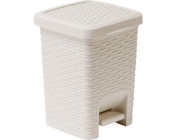 La'Moussawi ® Elegante Kunststof Pedaalemmer met Rotan-Design en Binnenemmer voor Afvalbeheer