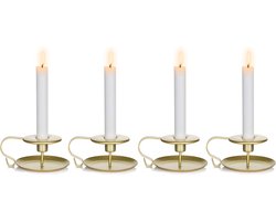 La'Moussawi ® Klassieke Gouden Tafelkandelaars voor Feestelijke Decoratie en Sfeervolle Eettafels, Set van 4