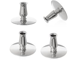 La'Moussawi ® Klassieke Messing Kandelaars voor Elegante Tafelsetting en Decoratie, Set van 4 Stuks