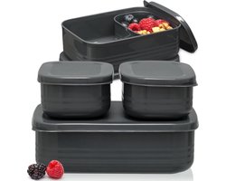 La'Moussawi ® Lunchbox Set met Meerdere Vakken voor Kinderen en Volwassenen - Ideaal voor Onderweg