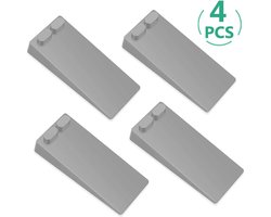 La'Moussawi ® Set van 4 Grijze Rubberen Deurwiggen met Verstelbare Hoogte en Antislip Basis voor Vloerbescherming