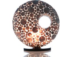 Lamp Design Handgemaakte tafellamp woonkamer slaapkamer Donut  coins gold capiz parelmoer schelp 40 cm