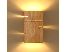 lamp-Houten wandlamp binnen, retro slaapkamerwandlamp E27, retro nachtlampje, warmwitte LED 3000K, geschikt voor slaapkamers, woonkamers, cafés en gangen (inclusief lamp).