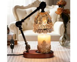 Lamp Kaars-verstelbare Kaars Warmer Lamp- geurbrander Met 2 Lampen- Candle Warmer Lamp met Dimmer-Elektrische Kaarsverwarmer Lamp, Met 2 Lampen Voor Jar geurkaarsen Huisdecoratie-Vintage Kaarsverwarmer voor Huis, Slaapkamer, Bedrijfspanden, Decoratie