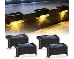 Lamp - solar lamp - Solar Led Lamp - 4 stuks solar led lamp buiten - solar led buitenverlichting - Sfeervolle Tuinverlichting op Zonne Energie - Waterdichte Tuinlampen voor Balkon Trap Buiten - Warm Wit Licht - buitenlamp - trap lamp - balkon lamp