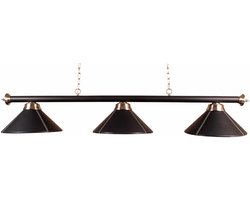 Lamp type pool met drie kappen leer (zwart)