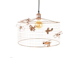 Lamp Vliegtuig-Hanglamp Kinderkamer met Vliegtuigen-lamp met vliegtuigjes-vliegtuiglamp-kinder hanglampen-lamp jongenskamer-lamp kinderkamer-lamp babykamer-Koper Ø40cm.
