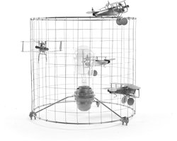 Lamp Vliegtuig-Tafellamp-Nachtlamp-Kinderkamer-Babykamer-Speelkamer-Zilver-Ø25 cm
