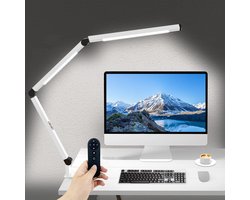 Lampen District® - LED Bureaulamp - Afstandsbediening - Dual Light Source - 5 Helderheidsniveaus - Bureauverlichting - Hobby werklamp
