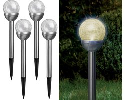 Lampen op zonne - Tuinfakkels op Zonne Energie - 4 Stuks - Solar Tuinverlichting - Tuinverlichting op Zonneenergie - Buitenlamp - Buitenverlichting Tuinfakkel - witte en kleurrijke led - voor de tuin, terras en balkon