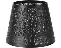 Lampenkap Metaal - Decoratieve Kap - Sfeervol Licht - Eenvoudige Montage - 19x19x15.5cm - Zwart