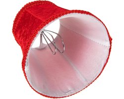 Lampenkap Rood Fluweel - Plafondlamp Kap - Sfeervol Licht - Stof en Ijzer - 12.5 x 11 cm - Rood