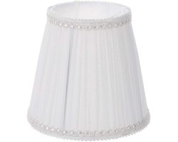 Lampenkap - Tafellampenkap - Witte geplooide buisvormige lampenkap - Klein - Geschikt voor tafellampen en staande lampen - 13,5x10cm