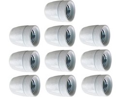 Lamphouder porselein - M10 - E27 - Wit - Per 10 stuks