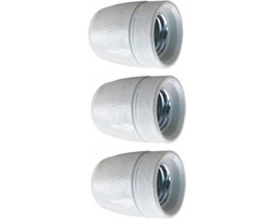 Lamphouder porselein - M10 - E27 - Wit - Per 3 stuks