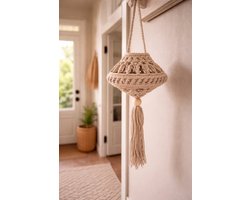 Lampion – Afm. 12cm x30 cm - Kleur Linnen - exclusief lichtje – Tuinaccessoires