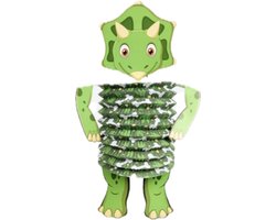 Lampion Dinosaurus - ca.22x45cm - Sint Maarten - Kinderlampen - Papier - Lampionnen - Groen.