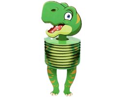 Lampion Dinosaurus - ca.22x45cm - Sint Maarten - Kinderlampen - Papier - Lampionnen - Groen.